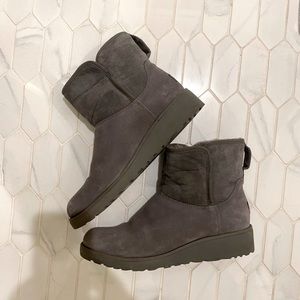 Ugg wedge booties. Dark grey.